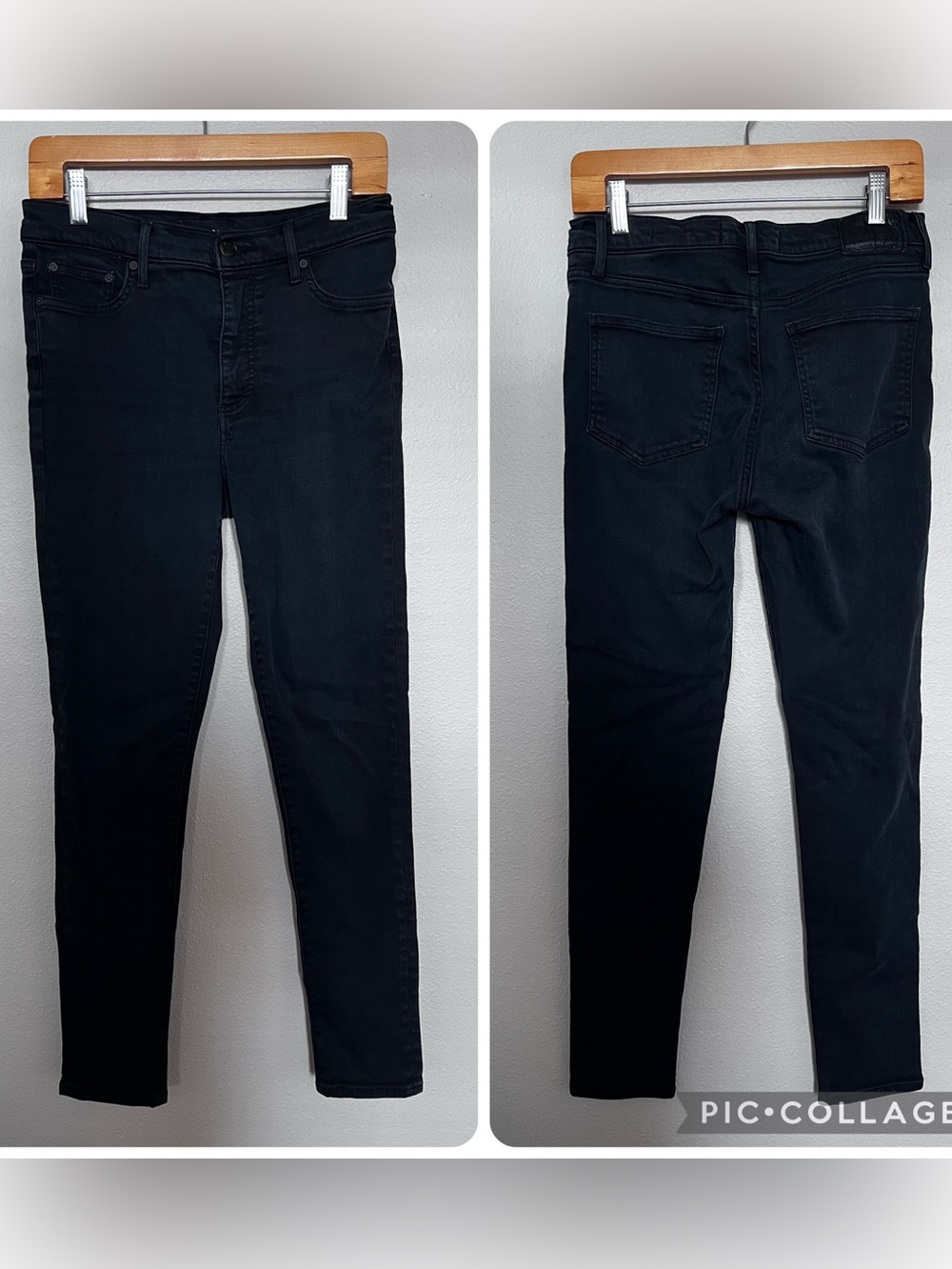 Denim Forum “The Nico” Mid-Rise Skinny Jeans Size 29 Black Wash